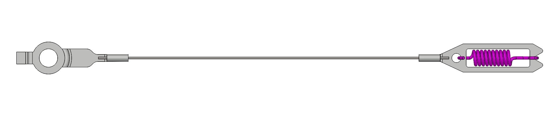 Top view of brake cable assembly Part 2104