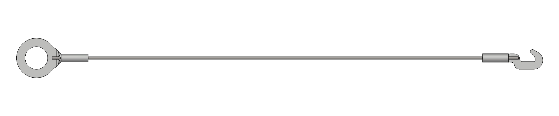 Top view of brake cable assembly Part 2107