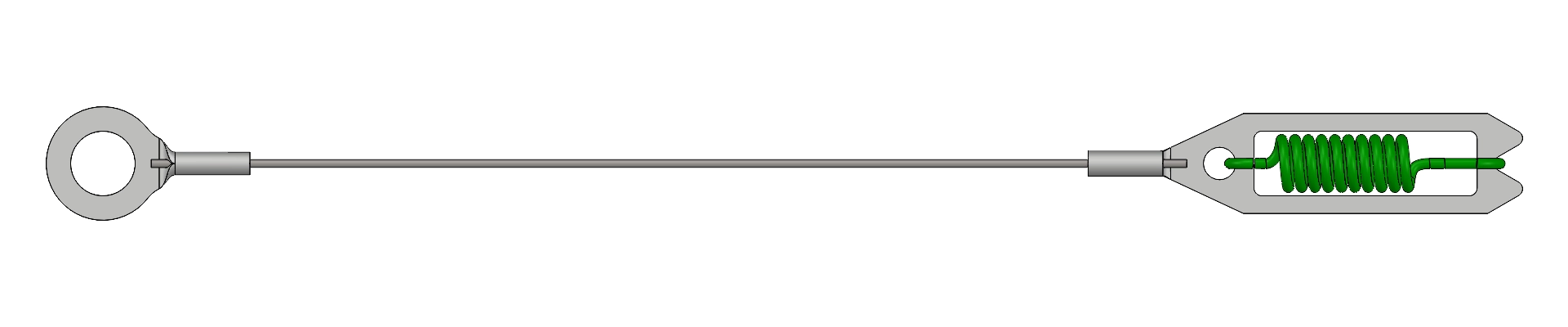Top view of brake cable assembly Part 2108