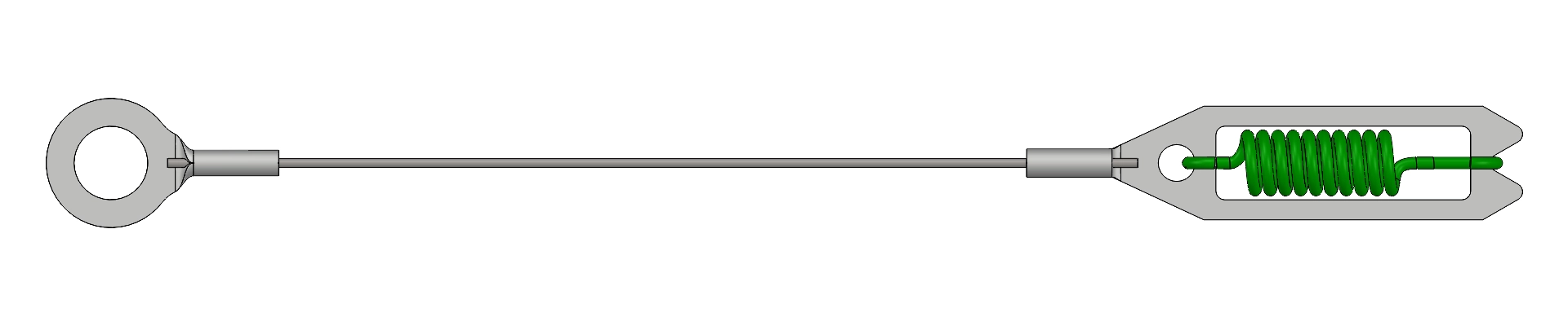 Top view of brake cable assembly Part 2109