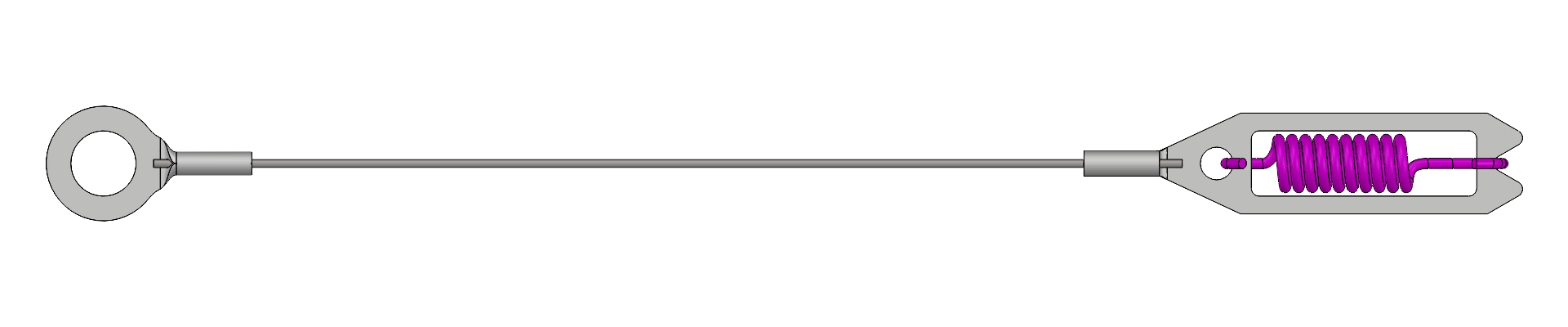 Top view of brake cable assembly Part 2110