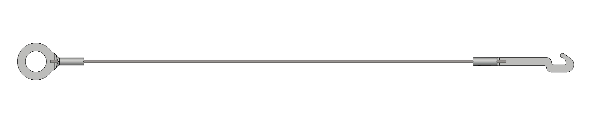Top view of brake cable assembly Part RIK R