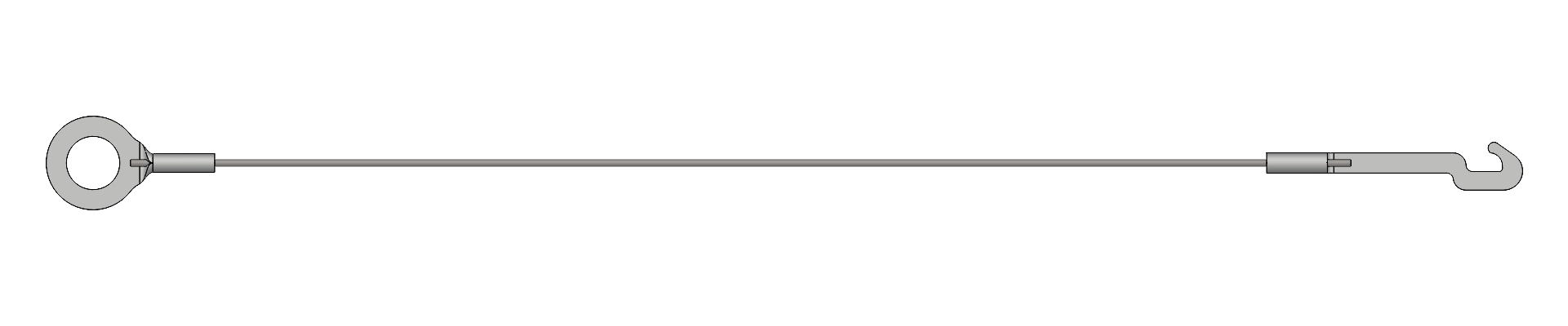 Top view of brake cable assembly Part RIK S