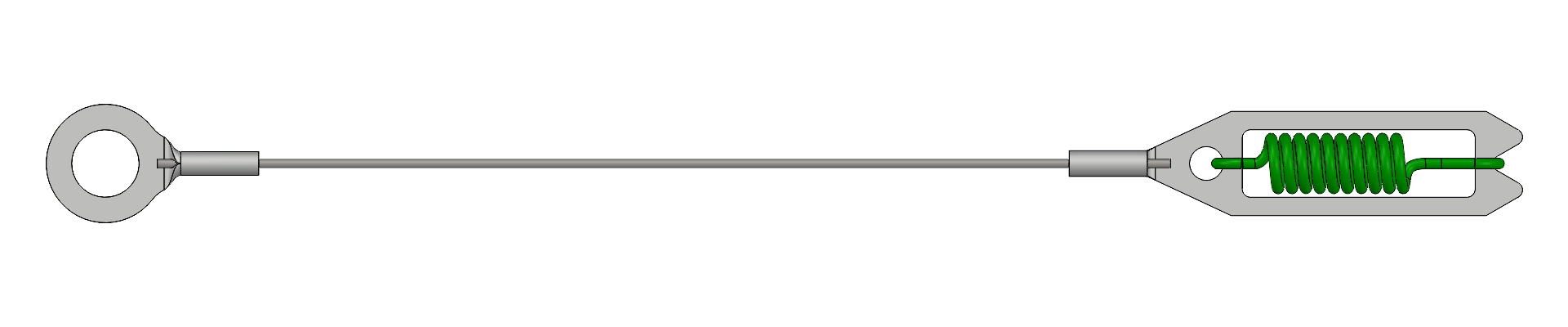 Top view of brake cable assembly Part RIK V