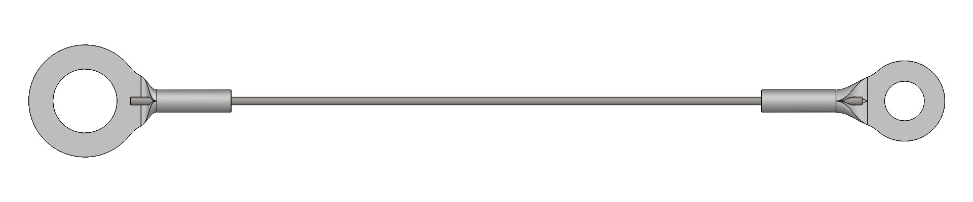 Top view of brake cable assembly Part RIK Xy