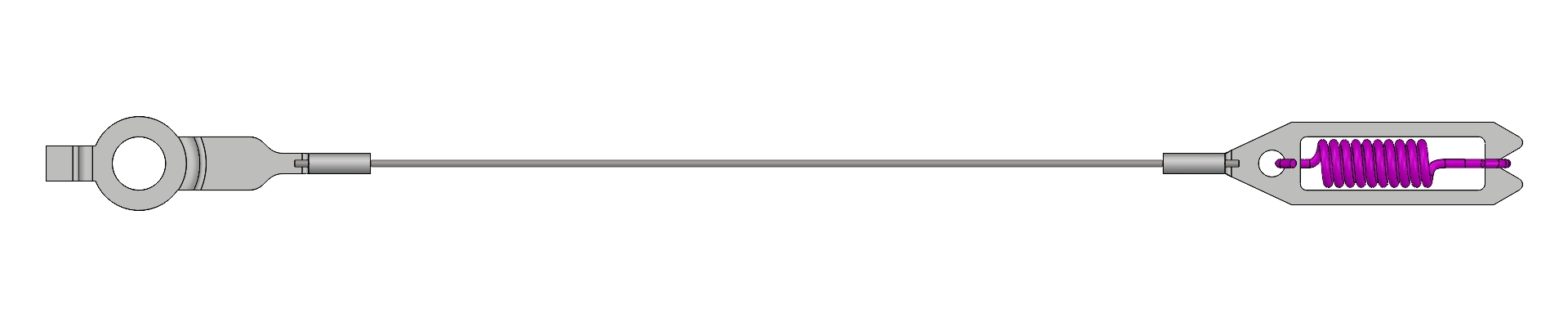 Top view of brake cable assembly Part RIK Y